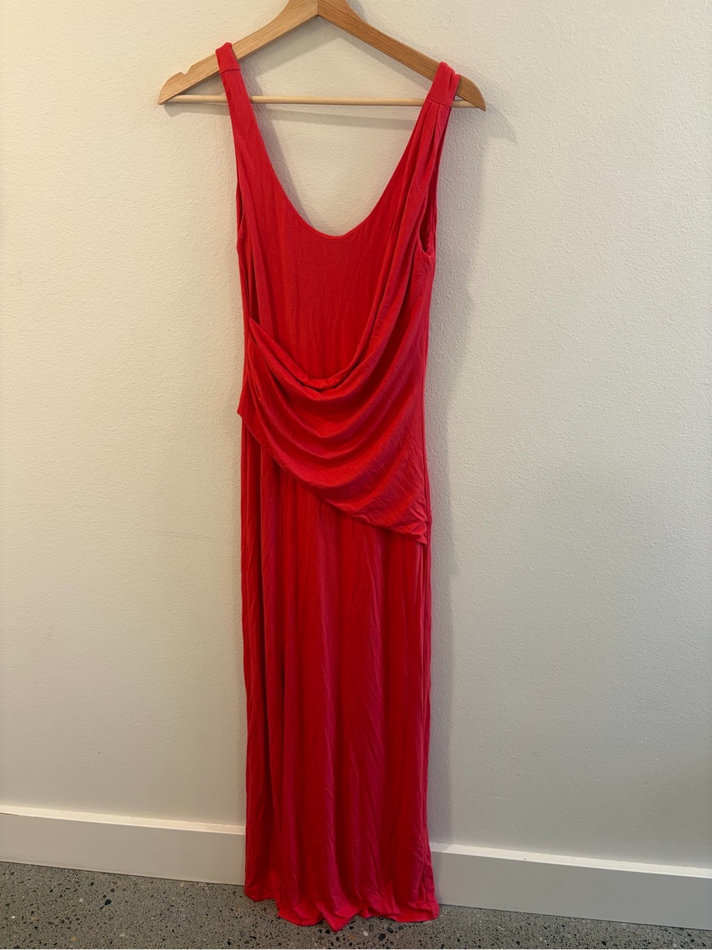 bebe Red Draped Maxi Dress